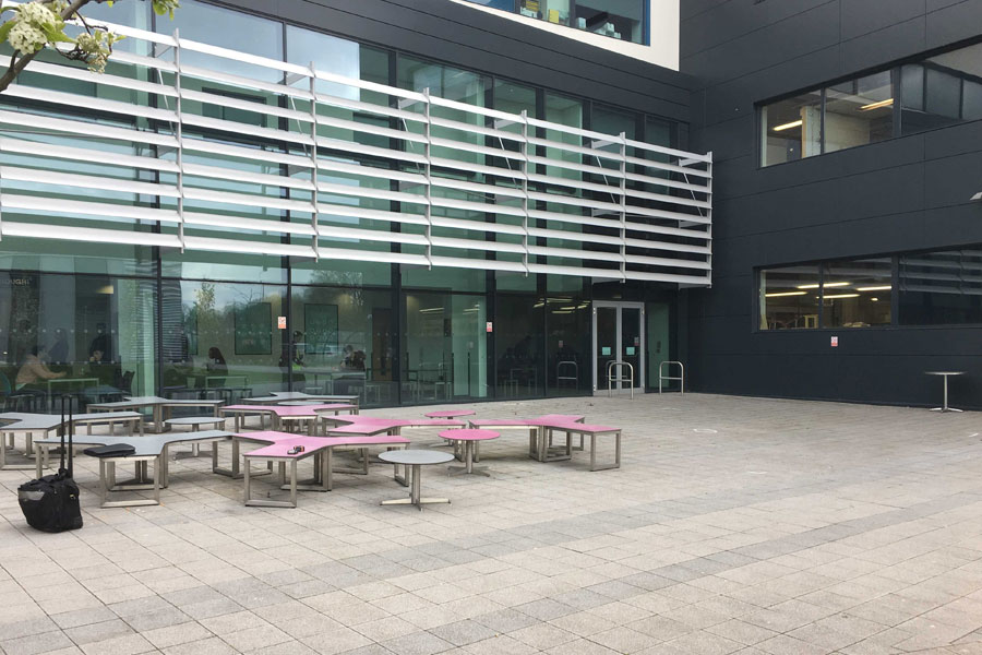 Courtyard before the proposed shade structures